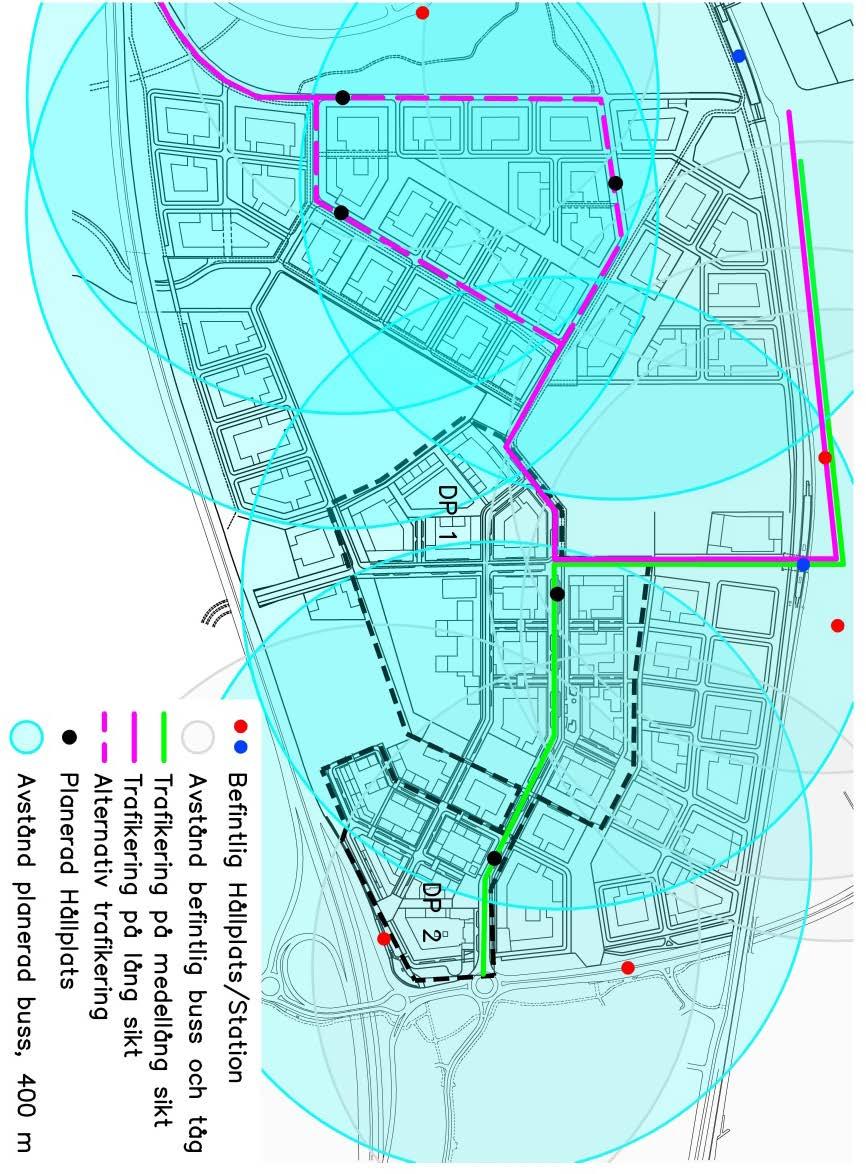 under utredning och linjedragningen i Täby park kan förändras. T ex kan en busslinje till Täby centrums bussterminal föreslås via Grindtorp istället för Galoppfältets station.