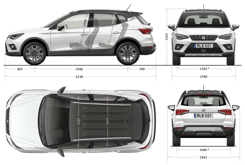 Motoralternativ. Mått. Bensin STYLE XCELLENCE FR Bränsleförbrukning blandad körning (l/100km) Koldioxid blandad körning (g/km) 1.0 EcoTSI 95 Hk (70 KW) Manuell1 x 5,03 1153 1.