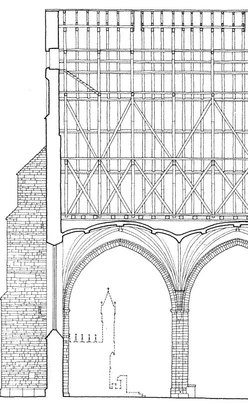 Linköpings stift: Orgelinventering etapp 1 RAPPORT 78(108) Linköpings domkyrka, längdsektion mot norr Vadstena klosterkyrka, längdsektion mot söder av kyrkobyggnaden och orgeln (efter SvKy av