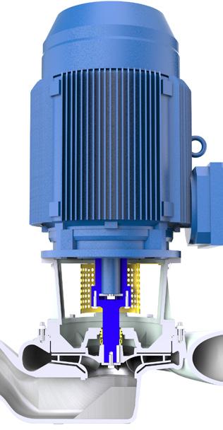 IEC standardmotor Installeras på pumpen med adapter Brett urval av effektområden Effektivitetsklasser IE2, IE3 och IE4 Lämpliga för användning med frekvensomriktare Pumphjulet monteras på en