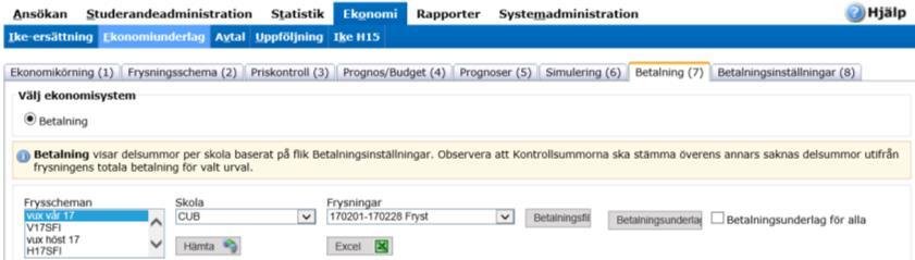 Sida 38 av 38 Betalningsunderlag När månadsfrysning eller slutfrysning är gjord genererar Alvis ett betalningsunderlag som underlag för fakturering.