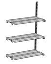 (Vinkelstöd 80102 på bild) 3 hyllor Startsektion med 3 st hyllor S12123350 800x300 mm, björk S12123351 800x300 mm, ek Påbyggnadssektion