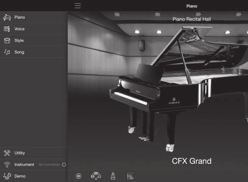 Översikt över anslutningen Starta appen Smart Pianist för smarta enheter och gör enligt nedan.