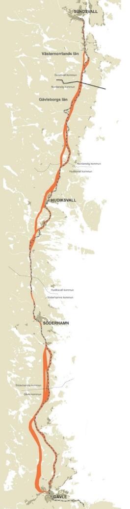 Samordnad planering Vad Att ta fram ett samordnat planeringsunderlag för byggande av dubbelspår på den 22 mil långa sträckan Gävle-Sundsvall med syfte att dubbelspåret ska tas in som objekt i