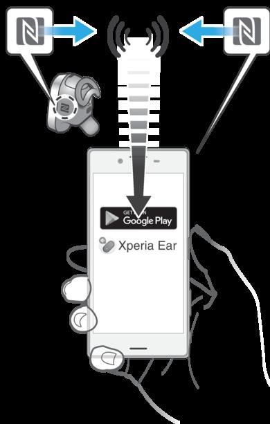 Konfigurera Xperia Ear med NFC 1 Kontrollera att Xperia Ear är laddad. 2 Kontrollera att NFC-funktionen är aktiverad och att skärmen är aktiv och upplåst.