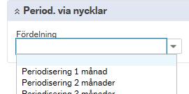 Praktisk hantering på webben För att komma åt funktionen för periodiseringar klickar ni upp rutan periodisering via nycklar: Här finns sedan två rullgardinslister med val möjligheter som skall väljas
