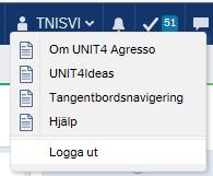 2.1.4 Åtgärdsmeny Här loggar du ut när du är färdig med dina uppgifter. 2.1.5 Meddelanden Återkommer med information om hur denna funktion fungerar.