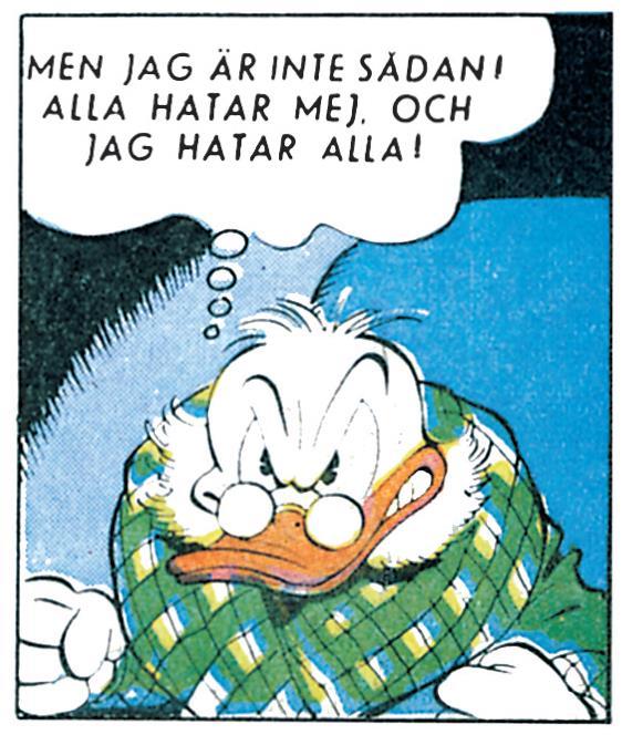 Namnet till figuren hämtade Barks från Ebenezer Scrooge i Charles Dickens En julsaga. Precis som farbror Joakim så är Dickens figur en riktig snåljåp.