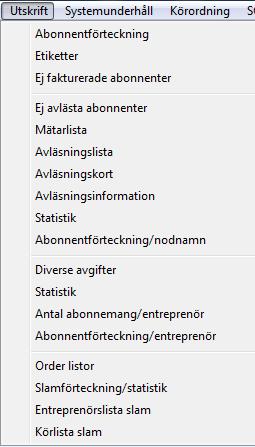 Vatten 8 Utskrifter Abonnentförteckningen innehåller stora urvalsmöjligheter och kan överföras till PC.