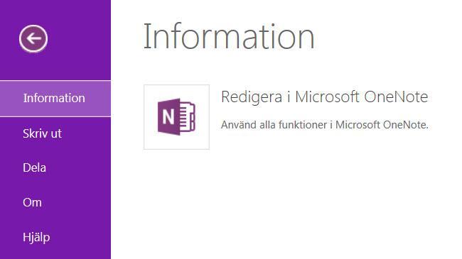 Menyflikarna i OneNote online Arkiv Om man vill dela, skriva ut eller redigera lokalt i datorn. Start Under Startfliken hittar du de vanliga funktionerna för att formatera text mm.