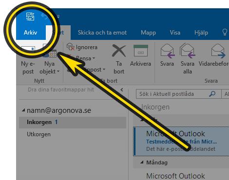 Installation av datafil för lokal lagring av e-post i Microsoft Outlook