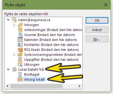 9. Fortsättning: Om du valde högerklick-metoden visas följande dialogruta, där du behöver bläddra fram till din lokala