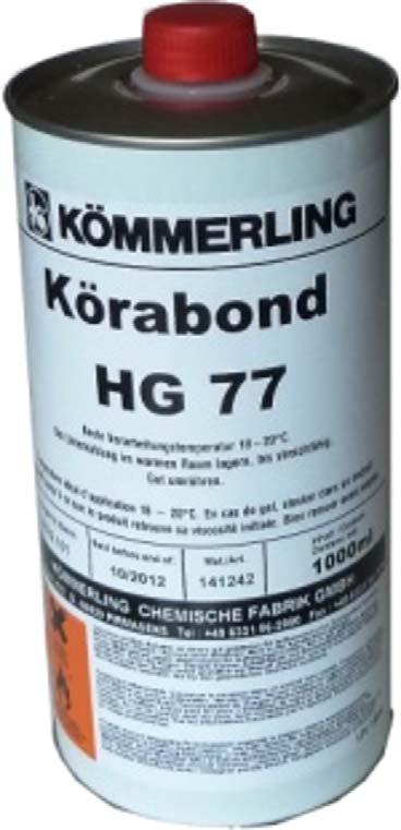 Förbehandling Rengöringsvätska och primer Körabond HG 77 / Körabond HG 79 Körabond HG 77 Primer till förbehandling av PVC och ABS före användning av polyurethan (Körapur) och silan modifierad polymer