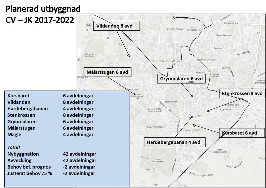 Beslutade förändringar Körsbärets förskola Vildanden I behov av