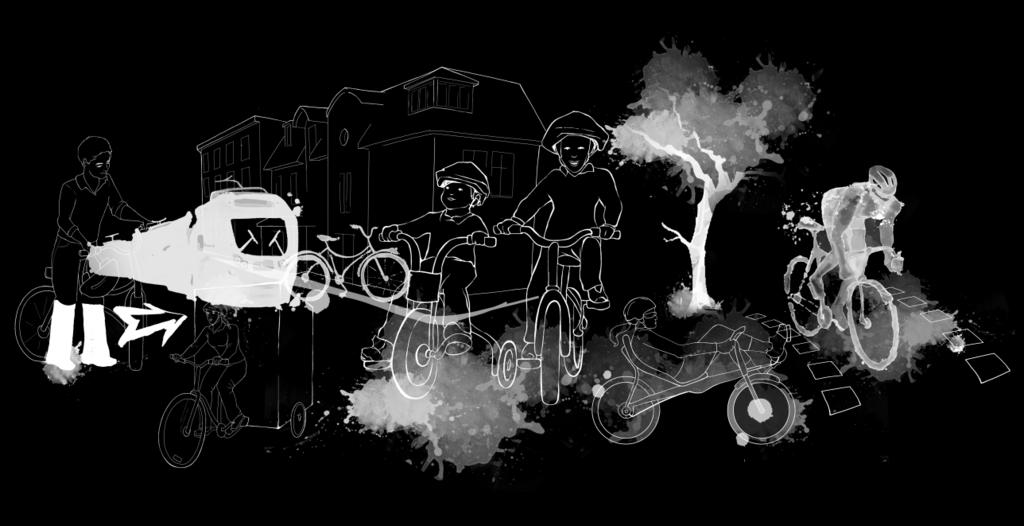 Illustration: Itziar Castany Ramirez/Regeringskansliet Ytterligare tre nya initiativ har initierats Framtidens cykling - elcyklar, beteende, infrastruktur, kunskap Uthålligt och uppkopplat