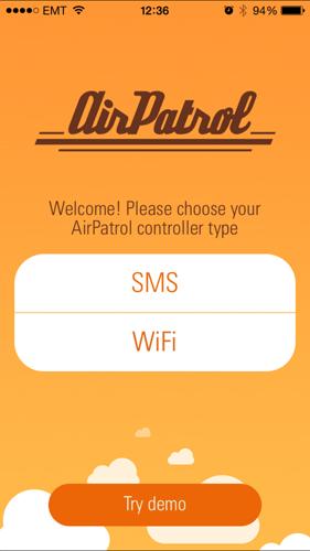 Inställning av AirPatrol WiFi Starta