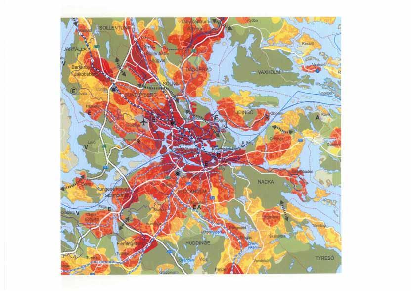 44 Utmaningar och målområden Ett regionalt tänkande i planeringen Landstingsfullmäktige antog i maj 2010 en ny regional utvecklingsplan för Stockholmsregionen (RUFS 2010).