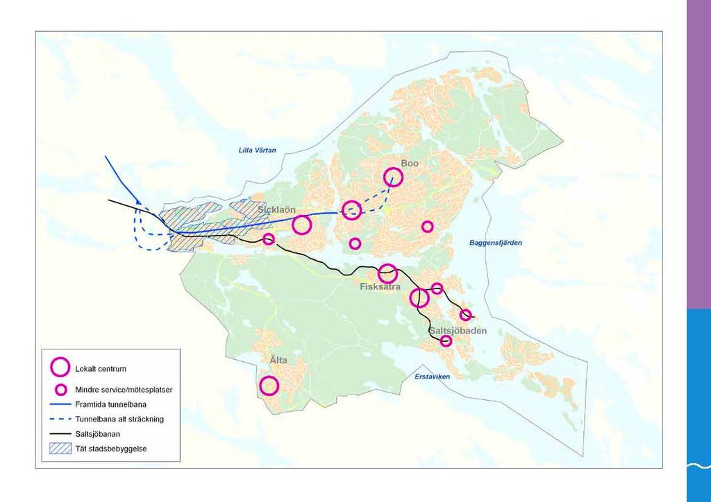 59 l l ' o o Bagflensfjärden Stadsbyggnadsstrategier O Lokalt centrum O Mindre service/mötesplatser - Framtida