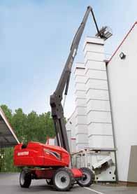 Bomlift - Diesel MANITOU 280 TJ MANITOU 280 TJ Arbetshöjd 27,7 Plattformshöjd 25,7 Plattformsyta 0,90 x 2,30 Transp.