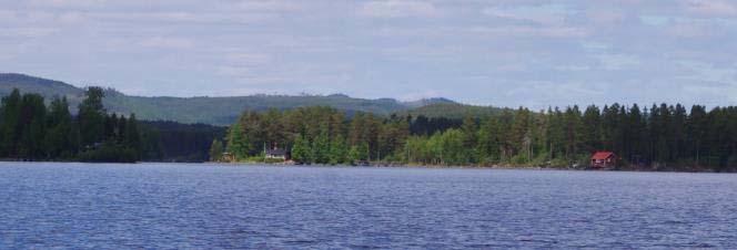 Väg och vägtrumma som utgör skadeobjekt nr 1. Foto: Finn Midböe 2. Fritidshus (6 st.) längs Långsjön belägna 1 2 m över normal vattennivå i sjön.