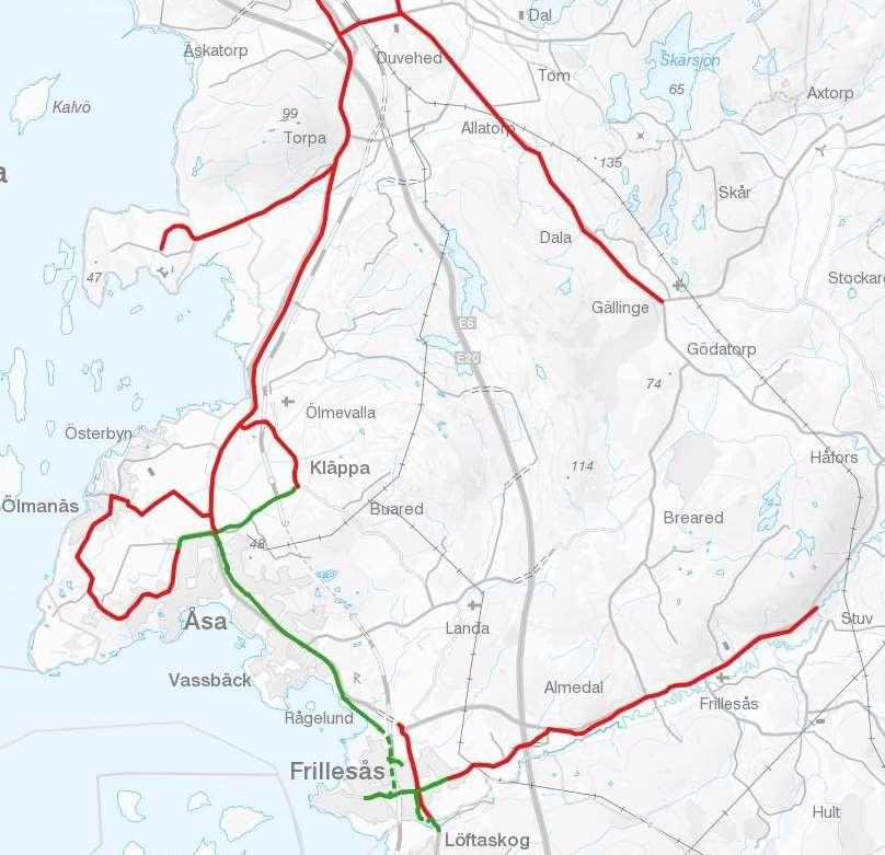 ARBETSMATERIAL Av dessa förslag är Koppling A det som prioriterats eftersom detta förslag gagnar flest trafikanter och den är därför utpekad som en brist.