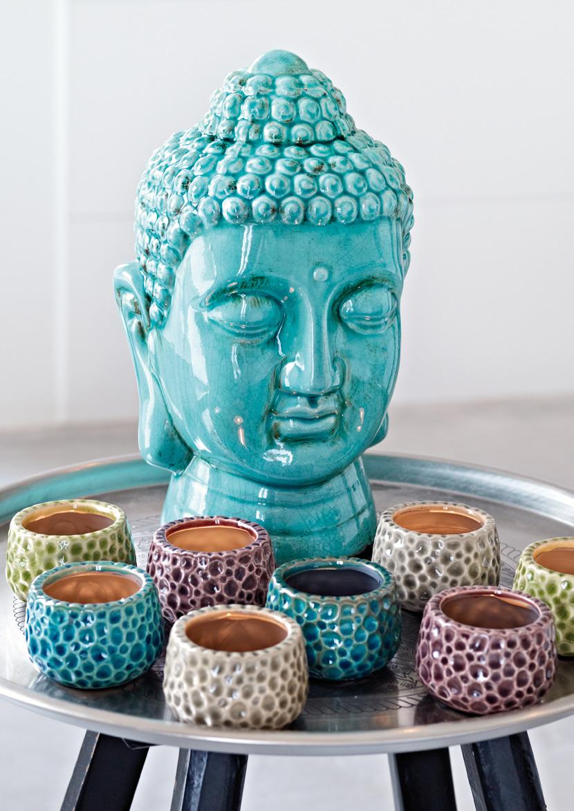 8711 Stort Buddhahuvud Turquoise Buddha i keramik 299kr, höjd 34cm 15004