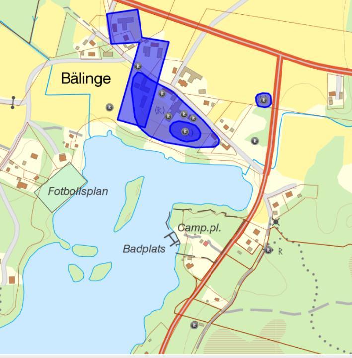A B Figur 6. Karta över frnlämningar i närheten av detaljplanemrådet. A i kartan markerar frnlämning Oderljunga 49:1 ch B markerar platsen för Oderljunga 118:1.