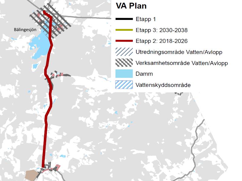 Figur 7. VA-plan för mrådet kring Bälingesjön.