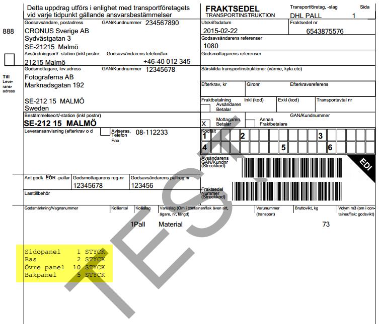 4.10 Meddelanden Från sändning kan meddelanden skickade till LogTrade avseende den enskilda sändningen visas. För mer information se kapitel om Meddelandelogg. 4.