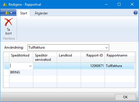 I exemplet nedan skall sändningar som registreras mot leverantör 10000 sparas (för att leverantören skall kunna fortsätta arbeta med sändningen i LogTrades webbgränssnitt).