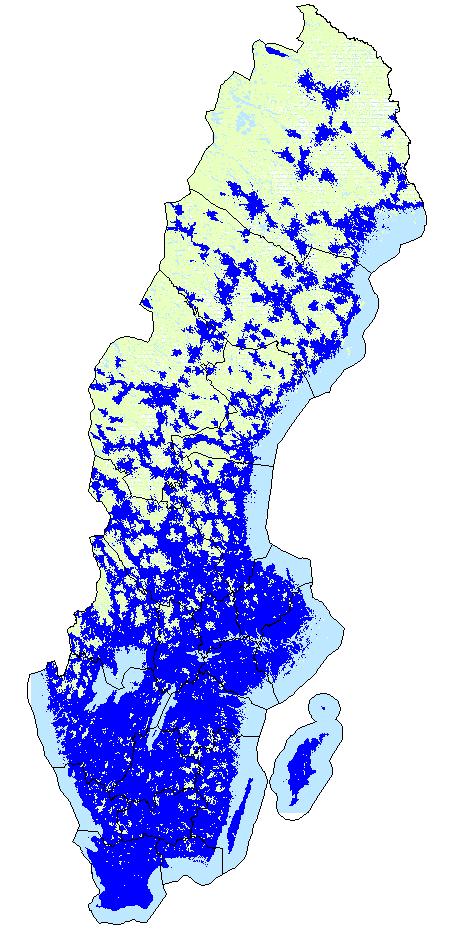 Trender täckning via 4G-nät, nationell nivå 2013 Ca 42% 2014 Ca 48%