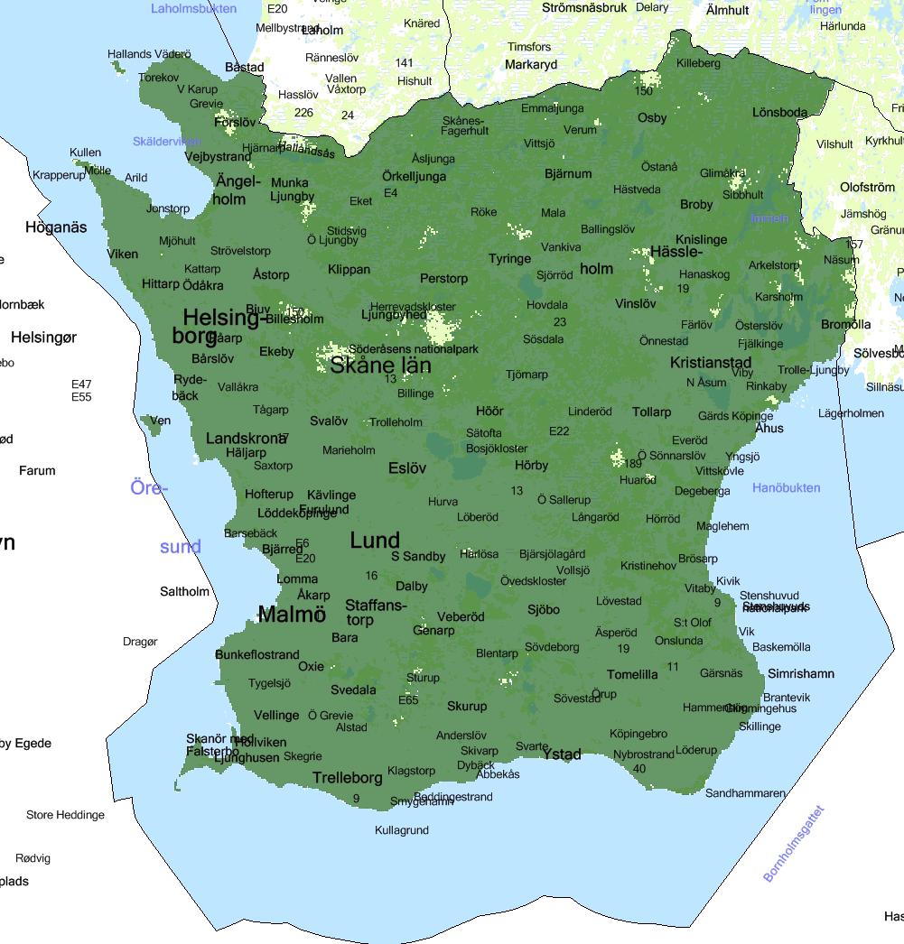 Kommun KKOD 10 Mbit/s Skåne län 12 98,91% Bjuv 1260 99,46% Bromölla 1272 93,74% Burlöv 1231 >99,9% Båstad 1278 96,99% Eslöv 1285 99,65% Helsingborg 1283 >99,9% Hässleholm 1293 99,48% Höganäs 1284