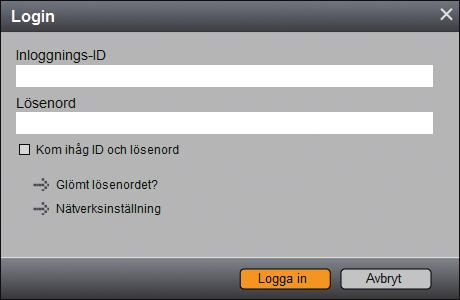 Logga in Inloggnings-ID (Kontakt-ID) Ange det 12-siffriga ID-numret för denna produkt. Detta är det ID som tilldelades när du köpte produkten. Enheten på varje plats identifieras av ett Kontakt-ID.