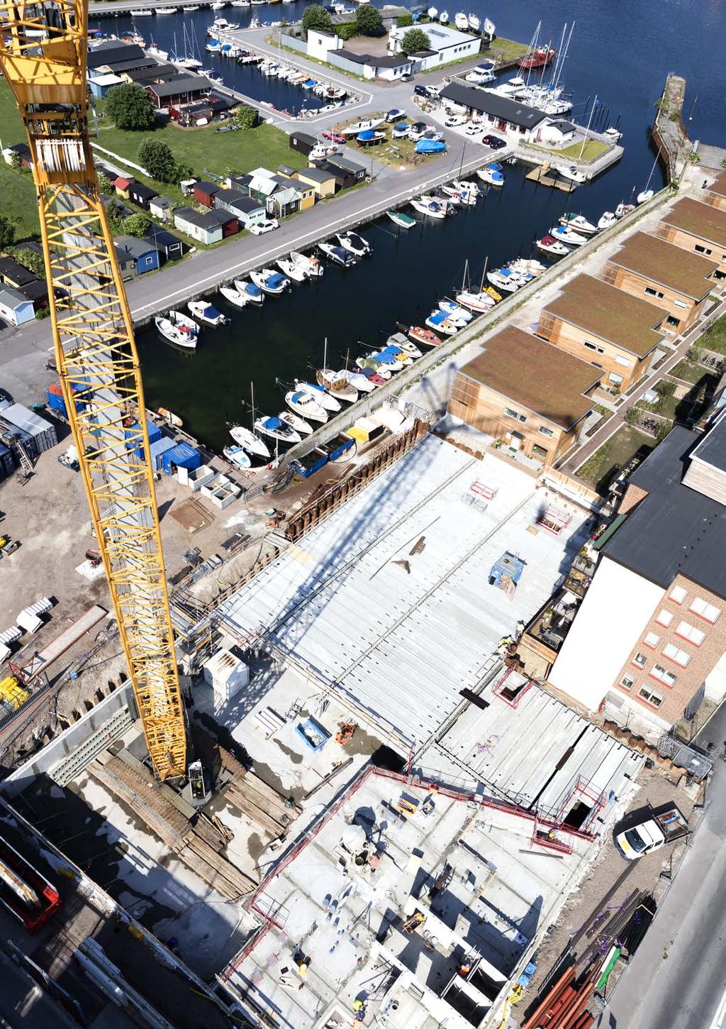 Dragör Vi bygger ett 16 våningar högt bostadshus med angränsande underjordiskt garage. Projektet innefattar 63 hyresrätter och ligger på Dragörkajen på Limhamn, Malmö.