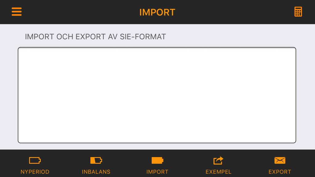 20 (20) 3.8 IMPORT Denna flik omfattar funktioner som: IMPORT Det SIE-data som finns i redigeringsfönstret skapar ny kassabok.