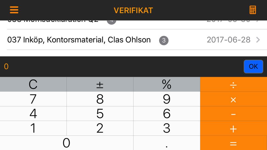 Klickar man en gång till på menyikonen så försvinner menyn och en helsida per huvudfunktion visas.