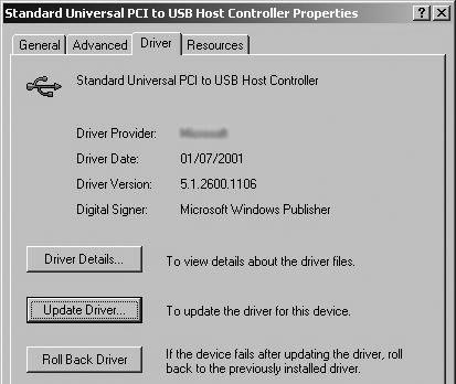 2 Klik på fanen [Hardware], og klik på [Device Manager]. 3 Højreklik på [Enhanced Host Controller] osv. i [Device Manager], og vælg [Properties].