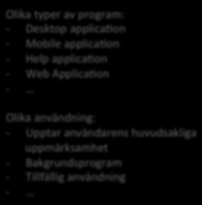 Utveckla primärt för den största gruppen (intermediate users) Cooper, A., Reimann, R.