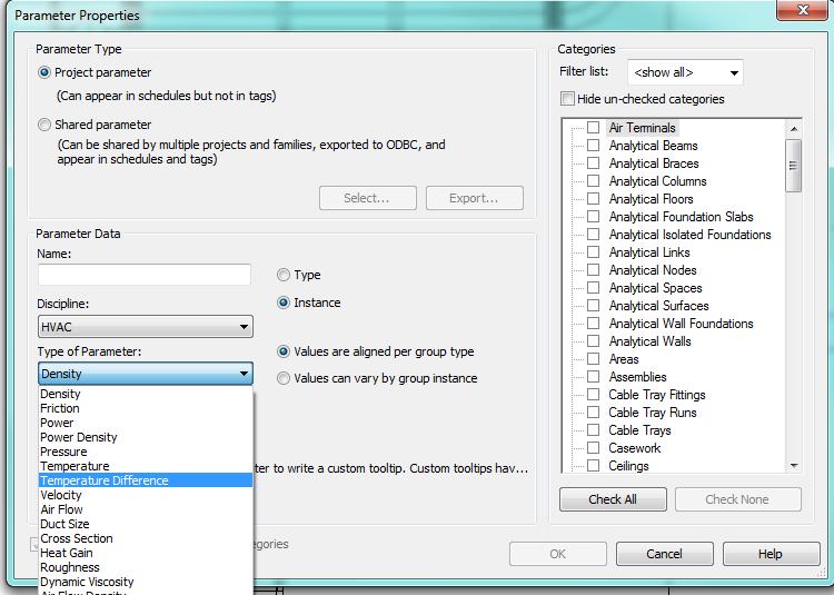 settings Temperature Difference