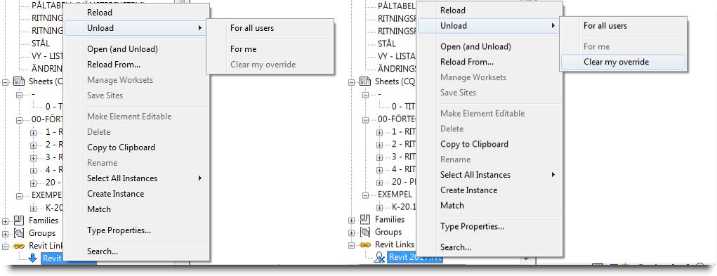 ha..) Positionera om Revit link med Reposition to Project Base Point och Reposition to Internal Origin.