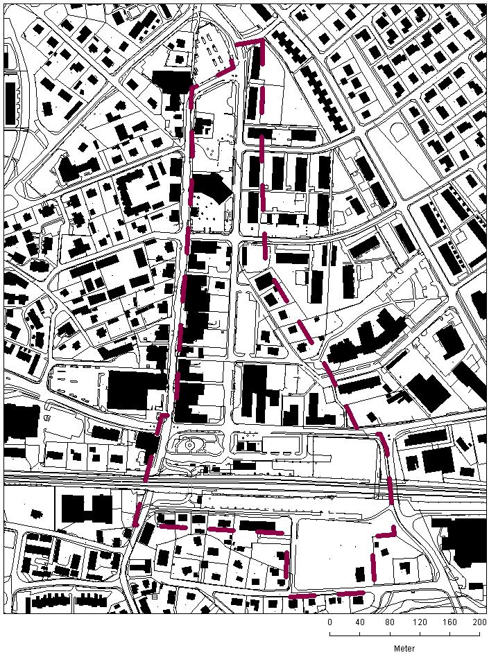 mitten och två ödetomter i det sydöstra hörnet av planområdet.