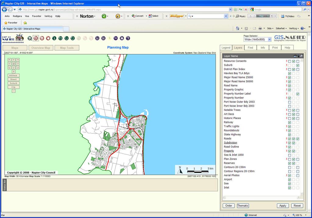 Napier City Nya Zealand GeoNetwork GeoNetwork passar också