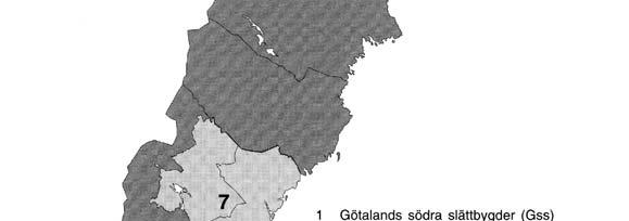 Nuvarande indelning av jordbrukstatistiken, SCB Jordbruksstatistiken redovisas för 8 större produktionsområden, se figur 2: 1. Götalands södra slättbygder.