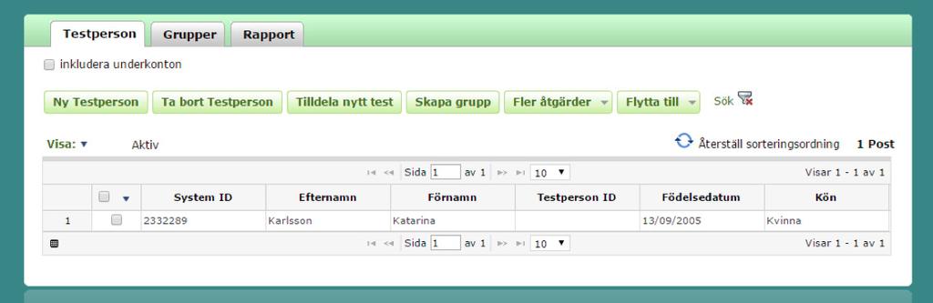 När testet avslutats skickas automatiskt ett e-postmeddelande till testledaren att