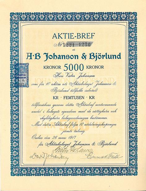 Nr 112 Nr 114 Nr 115 Nr 112 Algot Johanson AB, 500 kr,