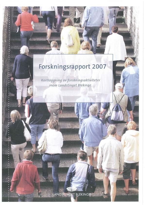 Förord Den årliga kartläggningen av det gångna årets kliniska forskning inom Landstinget Blekinge publiceras nu i samband med Forskningens Dag, den 20 oktober 2010.