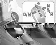 174 Körning och hantering Växelväljare Flytta alltid växelväljaren så långt det går i den aktuella riktningen. Den går tillbaka till mittläget automatiskt. Observera!