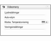 Klocka och temperaturvisning Aktivera Klocka. Temperaturvisning om du vill att tiden och temperaturen ska visas i helskärmsläge.