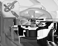 Förvara ett trasigt fullstort hjul i lastrummet Reservhjulshållaren är inte utformat för andra däckstorlekar än reservhjulets.