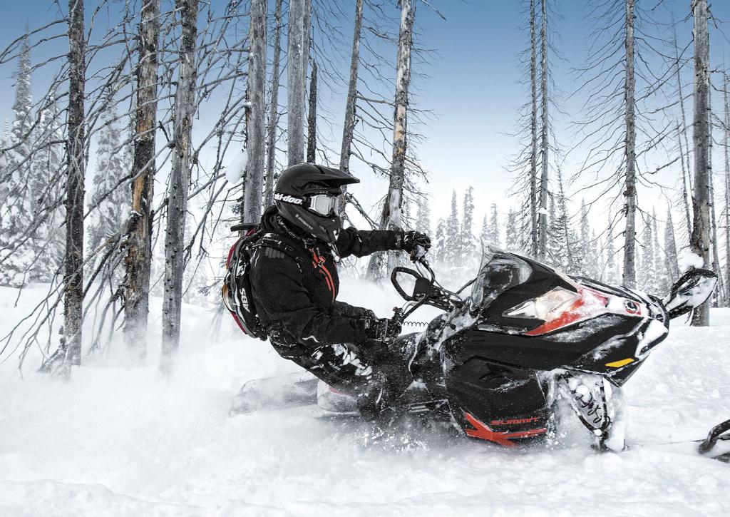 MOUNTAIN INGA ANDRA SNÖSKOTRAR ÄR LIKA VÄL ANPASSADE FÖR DJUPSNÖ som Ski-Doo Summit och Freeride 2014.